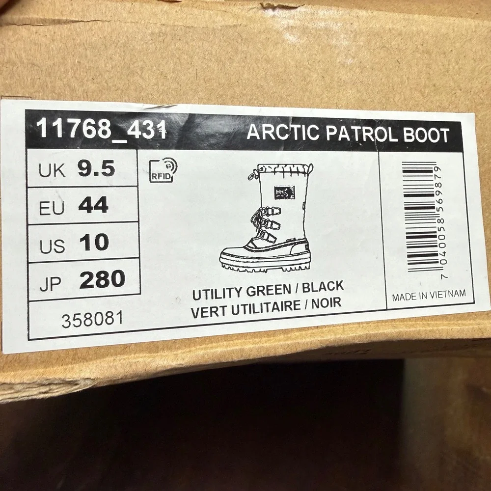 New Helly Hansen Arctic Patrol Boot Mens 10 Green Black Insulated Snow Boots